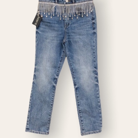 NWT Blank NYC BLANKNYC skinny embellished detailed Rhinestone denim jean Size 27 - Picture 3 of 4